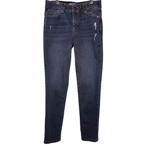 Democracy Ab Solution Skinny Jeans Blue Distressed Wash Stretchy Size 2 EUC